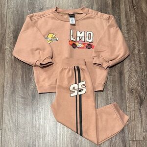 Disney Pixar Cars 2-Piece Sweatshirt & Jogger Set Lightning McQueen Size: 4T